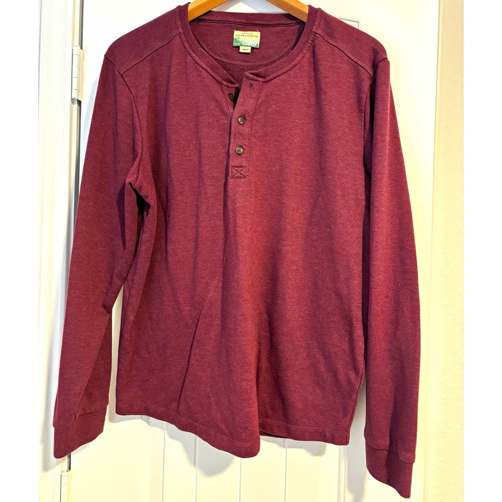 Marine Layer Pacifica Men's burgundy Long Sleeve shirt large